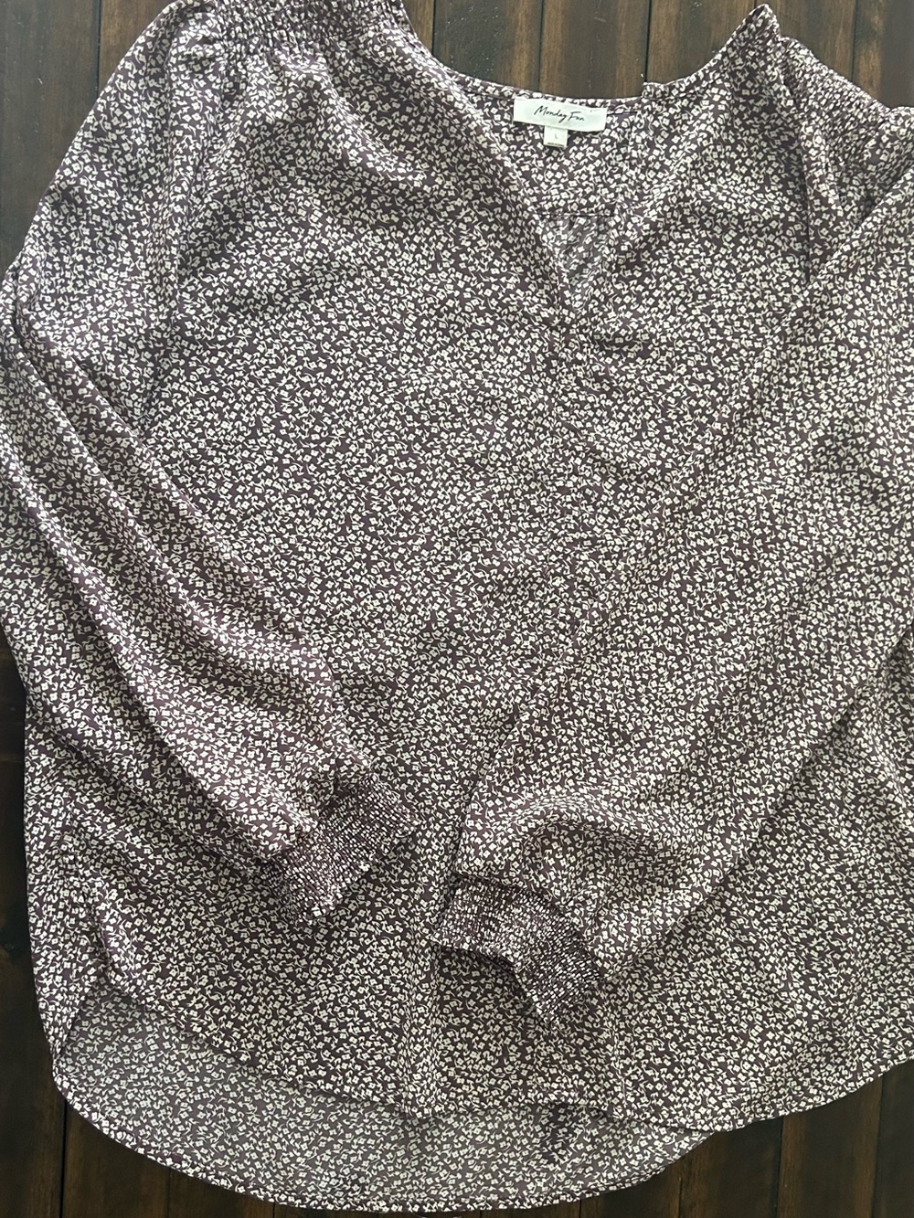Madewell Mauve Floral Henley Blouse